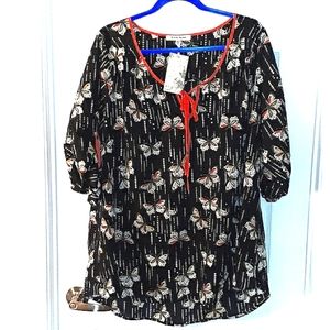 (New) Black Rainn Top Womens Size 1X